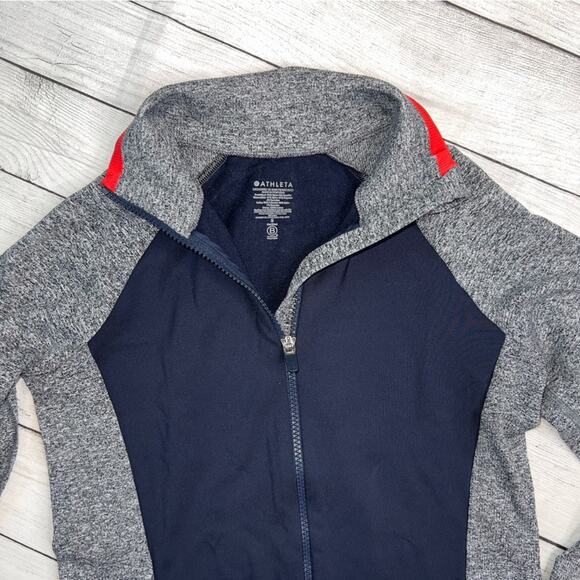 Athleta Women's Andes Full Zip Hybrid Jacket Navy Gray Heather Size Small - Picture 8 of 9